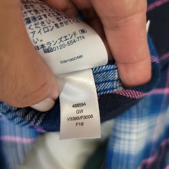 Lands end plaid flannel button up medium weight - Picture 6 of 10